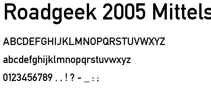 Roadgeek 2005 Mittelschrift font