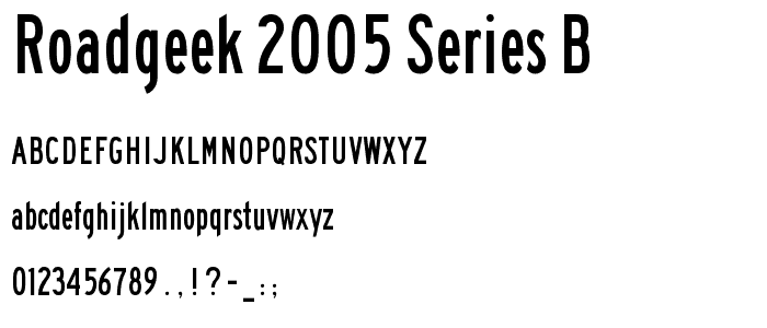 Roadgeek 2005 Series B font