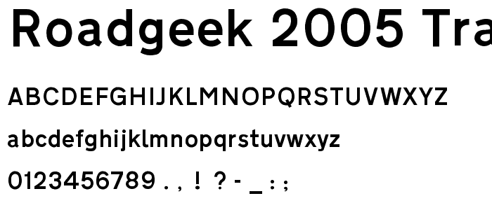 Roadgeek 2005 Transport Medium font