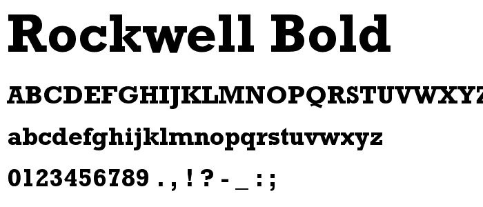 Rockwell Bold font