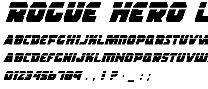 Rogue Hero Laser Italic font