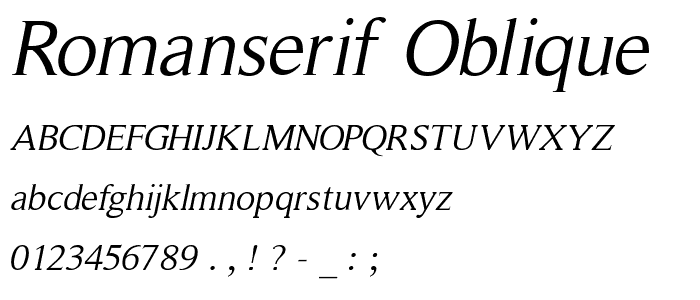 RomanSerif-Oblique font