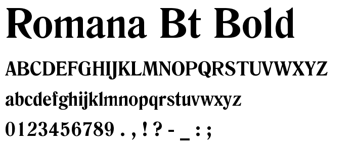 Romana BT Bold font