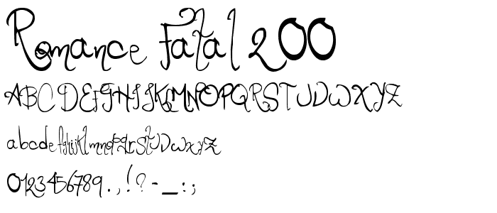 Romance Fatal 2_00 font