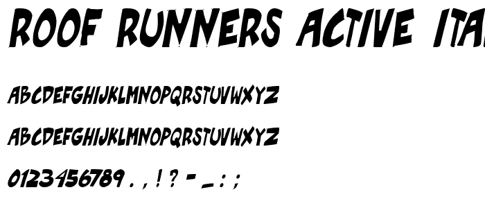 Roof runners active Italic font