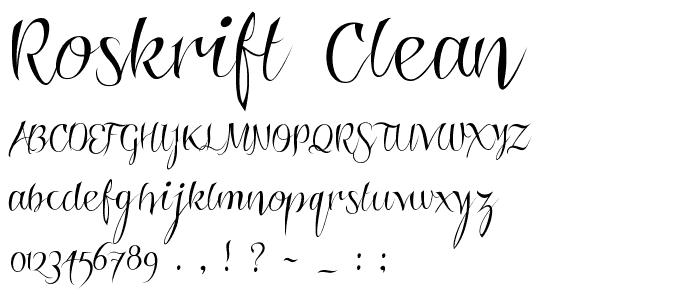 Roskrift Clean font