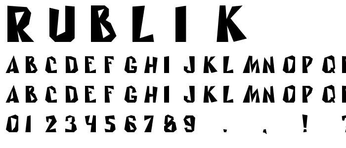 Rublik font