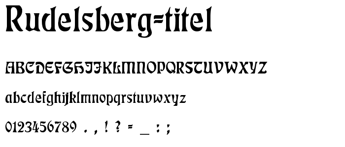 Rudelsberg-Titel font