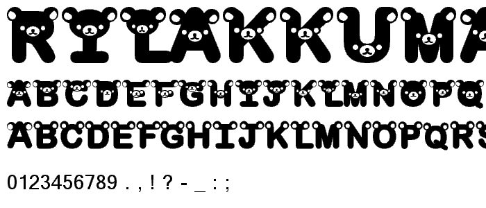 rilakkuma dingbat Bold font