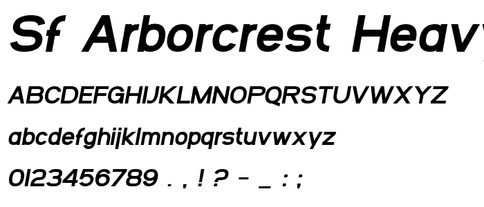 SF Arborcrest Heavy Oblique font