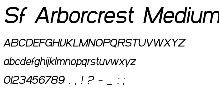 SF Arborcrest Medium Oblique font