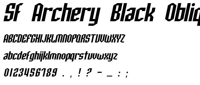 SF Archery Black Oblique font