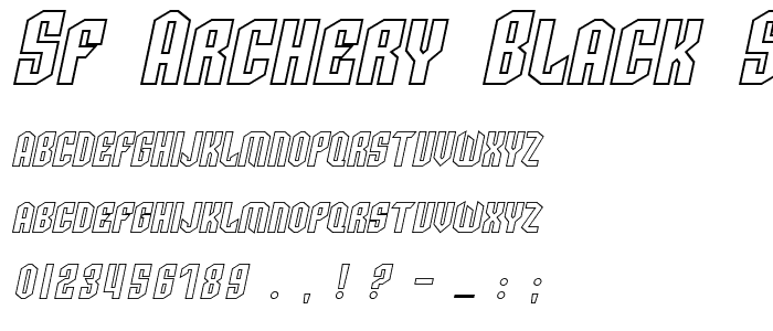 SF Archery Black SC Outline Oblique font