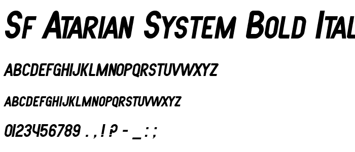 SF Atarian System Bold Italic font