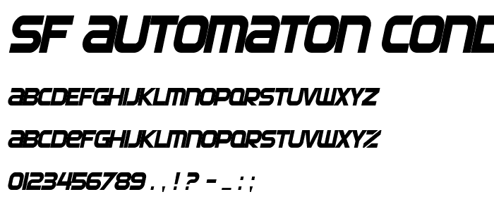 SF Automaton Condensed Oblique font