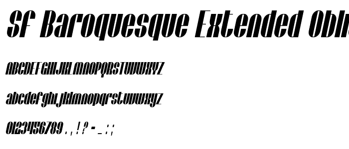 SF Baroquesque Extended Oblique font