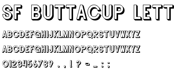 SF Buttacup Lettering Shaded font