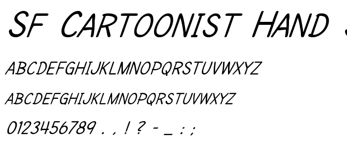 SF Cartoonist Hand SC Italic font