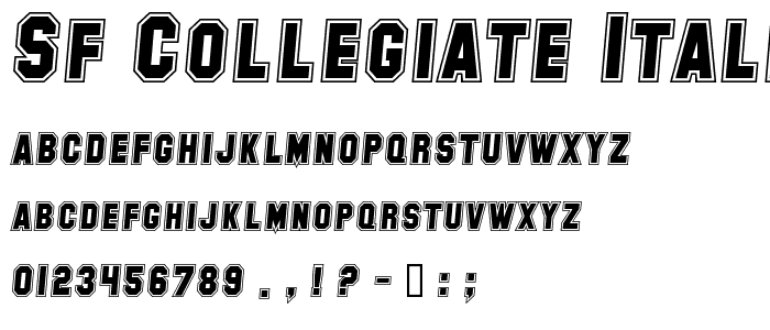 SF Collegiate Italic font