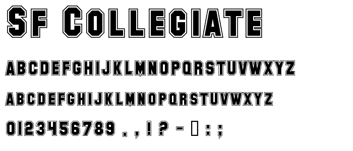 SF Collegiate font