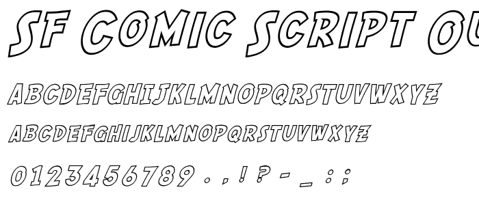 SF Comic Script Outline font