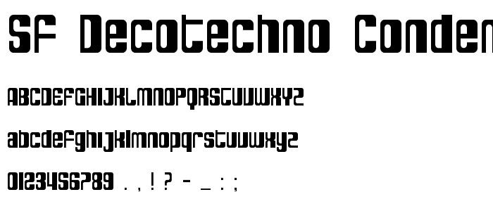 SF DecoTechno Condensed font