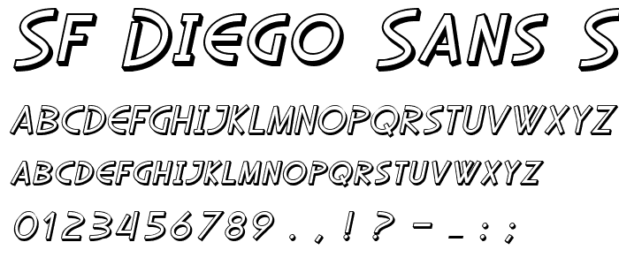 SF Diego Sans Shaded Oblique font