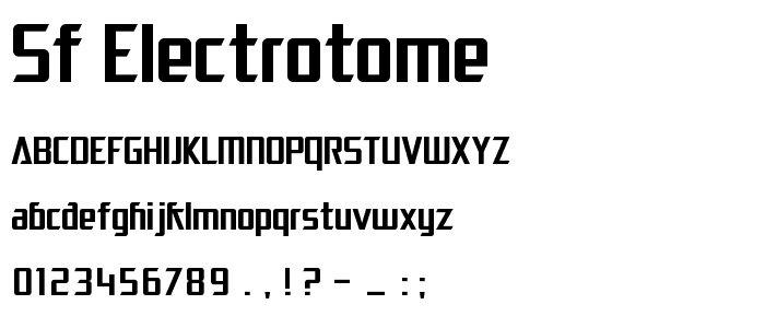 SF Electrotome font