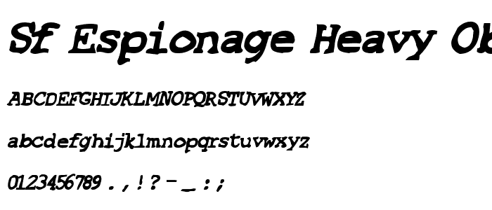 SF Espionage Heavy Oblique font