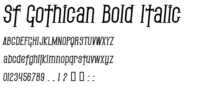 SF Gothican Bold Italic font