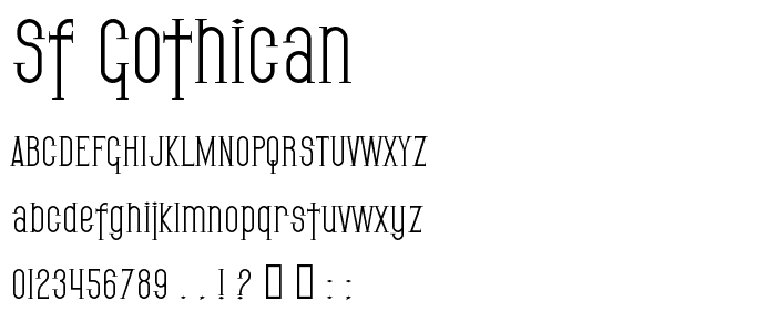 SF Gothican font