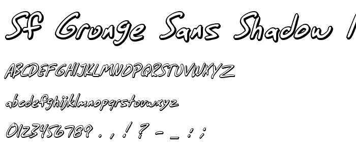 SF Grunge Sans Shadow Italic font