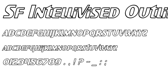 SF Intellivised Outline Italic font