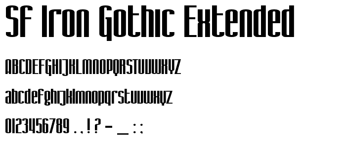 SF Iron Gothic Extended font