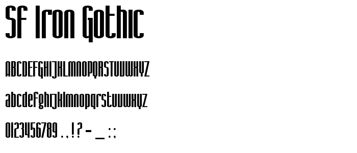 SF Iron Gothic font