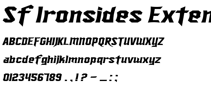 SF Ironsides Extended Italic font