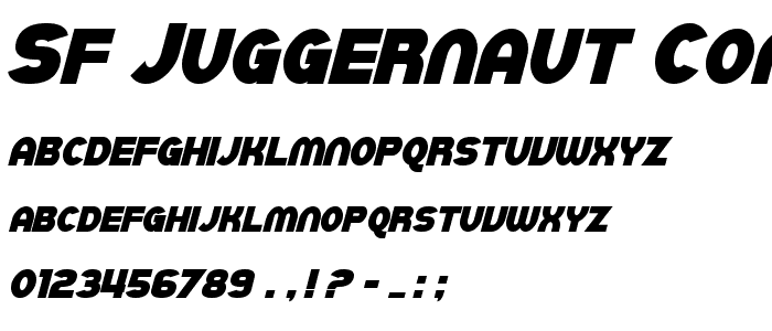 SF Juggernaut Condensed Bold Italic font