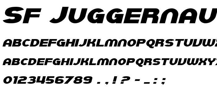 SF Juggernaut Italic font