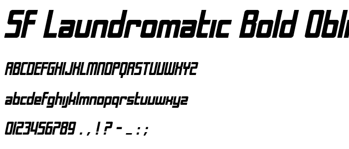 SF Laundromatic Bold Oblique font