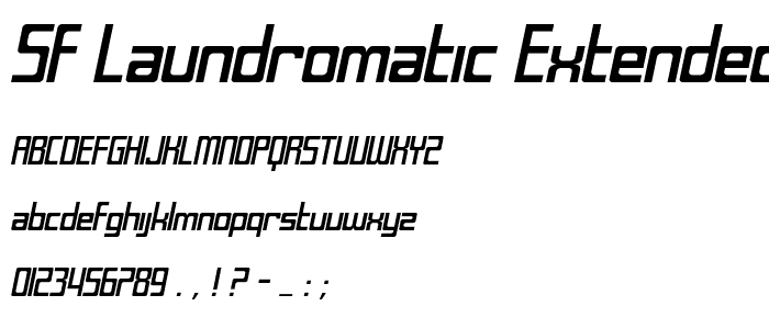 SF Laundromatic Extended Oblique font