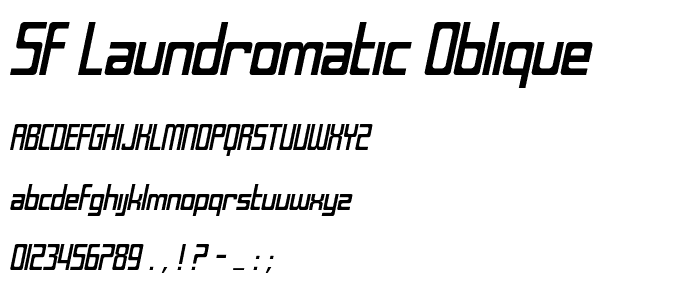 SF Laundromatic Oblique font