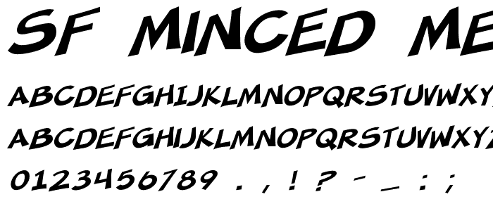 SF Minced Meat Oblique font