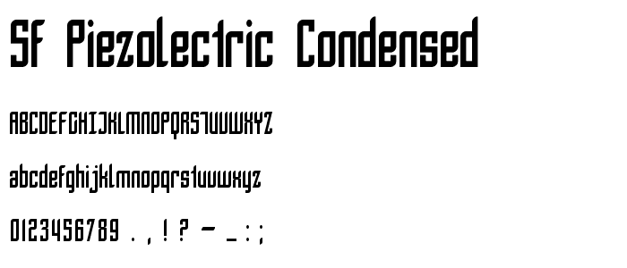 SF Piezolectric Condensed font