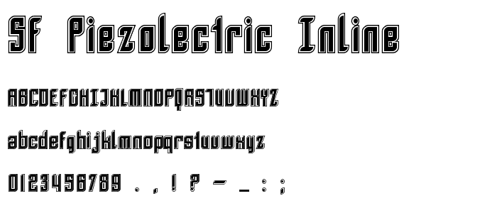 SF Piezolectric Inline font