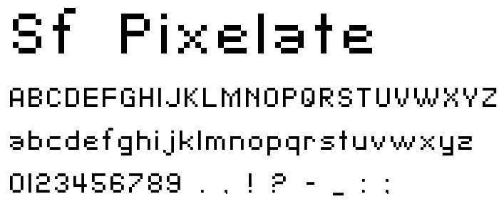 SF Pixelate font