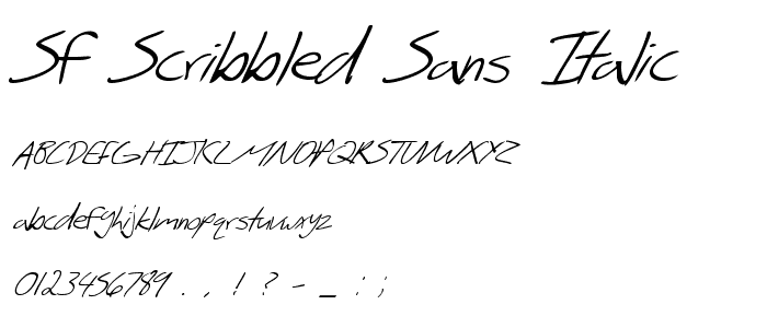 SF Scribbled Sans Italic font