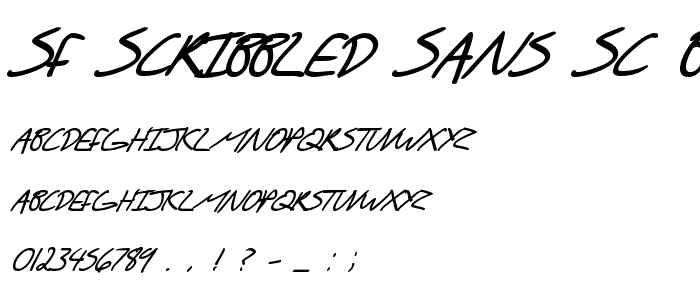 SF Scribbled Sans SC Bold Italic font