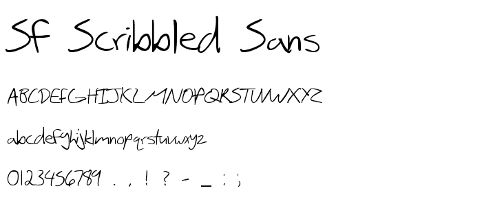 SF Scribbled Sans font