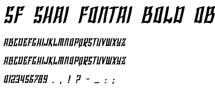 SF Shai Fontai Bold Oblique font