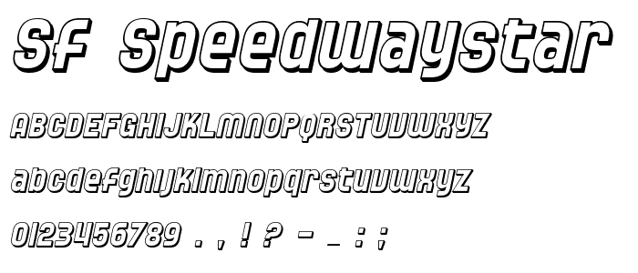 SF Speedwaystar Shaded Oblique font